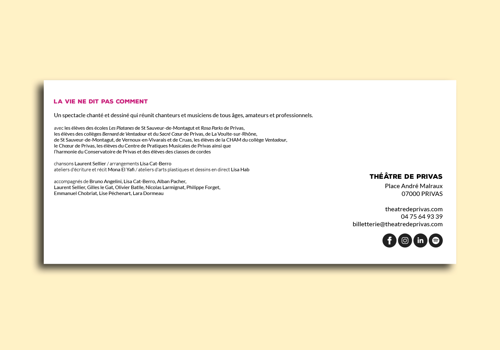 carton invitation représentation théâtrale