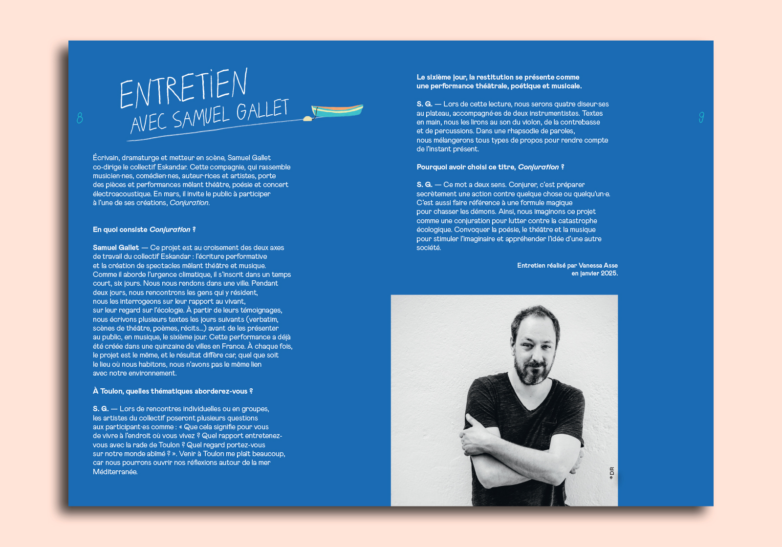 Interview et rédaction metteur en scène samuel gallet