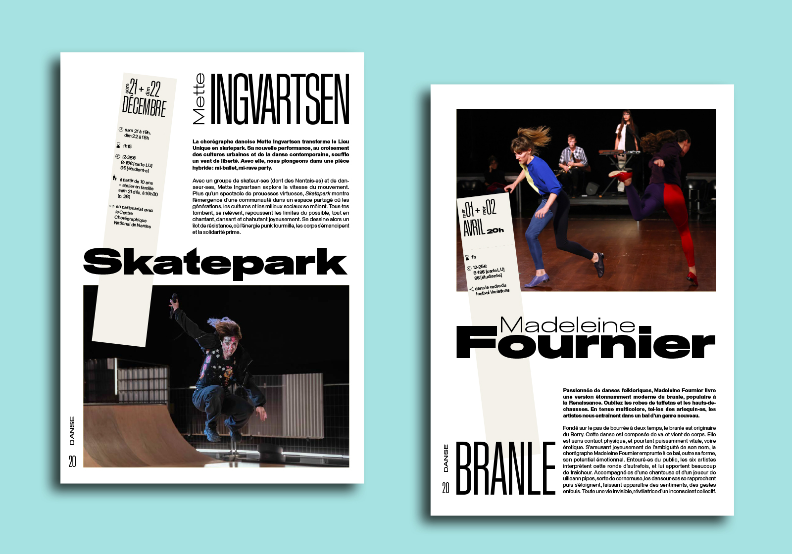 Rédaction textes présentant spectacles de danse brochures de saison