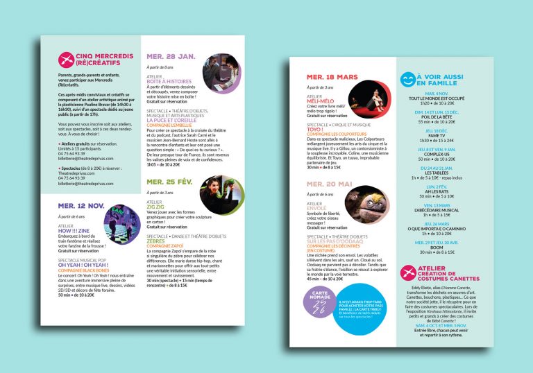 Création du dépliant jeune public du Théâtre de Privas